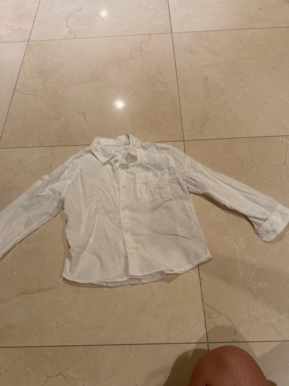 Kids linen size 6 White Button-down Shirt - Classic Long Sleeve